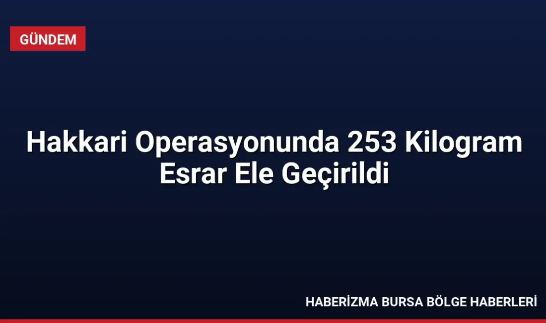 Hakkari'de JİHA desteğiyle gerçekleştirilen narkotik operasyonunda 253 kilogram esrar ele