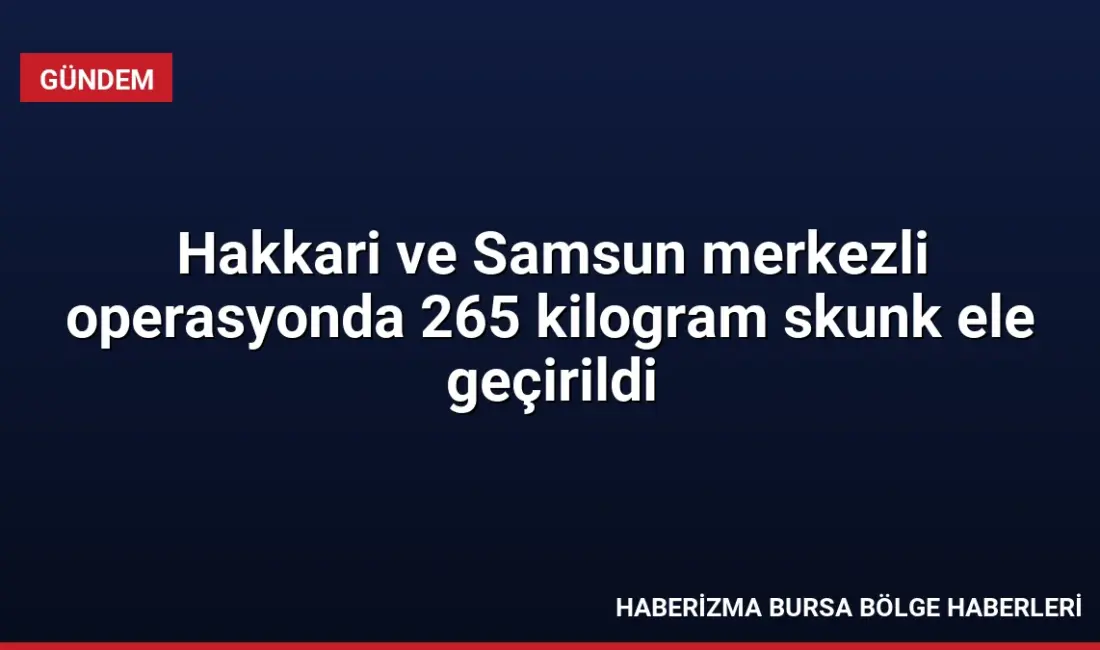 Hakkari, Van ve Samsun'da düzenlenen narkotik operasyonlarında 265 kilogram skunk