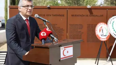 KKTC Cumhurbaşkanı Tufan Erhürman, Muratağa-Sandallar ve Atlılar şehitlerini anma töreninde,