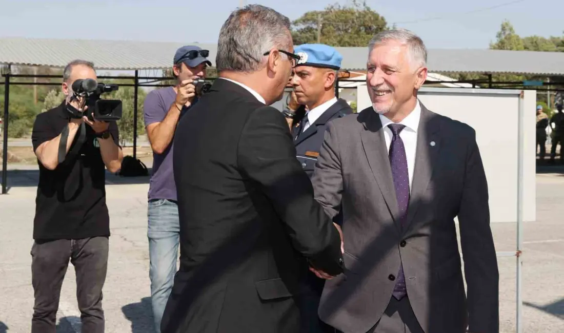 Kuzey Kıbrıs Türk Cumhuriyeti (KKTC) Cumhurbaşkanı Tufan Erhürman ve Güney