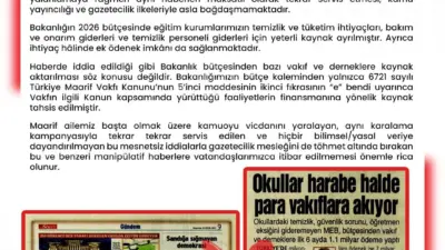 Milli Eğitim Bakanlığı Dezenformasyonla Mücadele (MEBDMM), “MEB bütçesinden vakıf ve