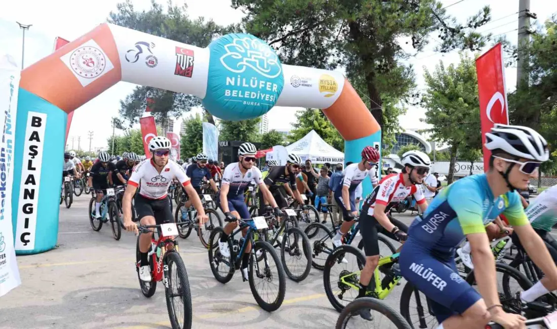 Nilüfer’de düzenlenen Dağ Bisikleti Maratonu Türkiye Şampiyonası’nda 79 sporcu, doğal