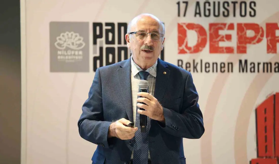 Nilüfer Belediyesi’nin 17 Ağustos depreminin yıldönümünde düzenlediği söyleşide konuşan Jeoloji
