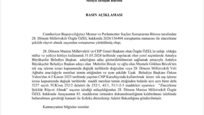 Özgür Özel ve Veli Ağbaba’nın dokunulmazlıklarının kaldırılmasına yönelik hazırlanan fezlekeler