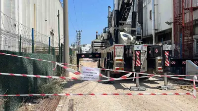 Bursa’da yüksek gerilim hattına 5 metre uzaklıkta çalışma yapan inşaat