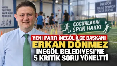 Yeni Parti İnegöl İlçe Başkanı Erkan Dönmez, İnegöl Belediyesi'nin amatör