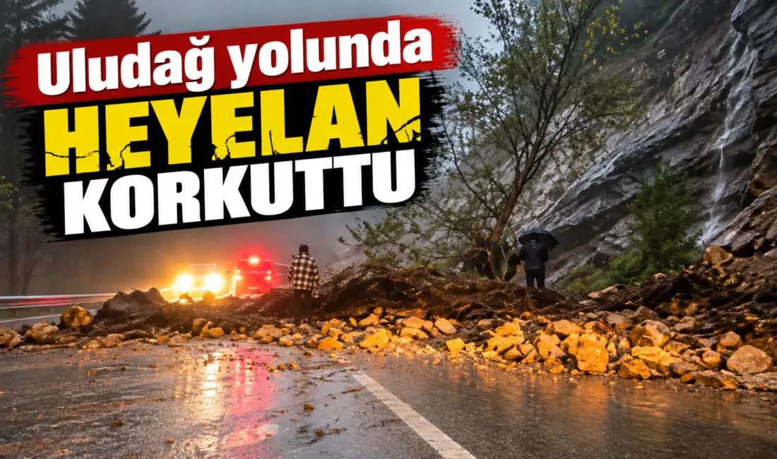 Bursa’da iki gündür etkili olan sağanak yağışın ardından Uludağ yolunda