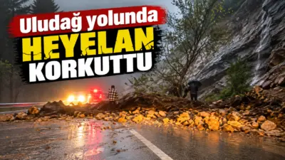 Bursa’da iki gündür etkili olan sağanak yağışın ardından Uludağ yolunda
