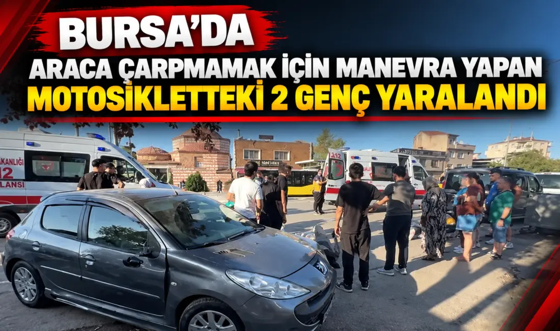 Bursa’da, yola çıkan araca çarpmamak için manevra yapan motosiklet kaza