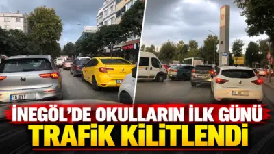 2026-2027 eğitim-öğretim yılının ilk ders ziliyle birlikte İnegöl'de sabah saatlerinde