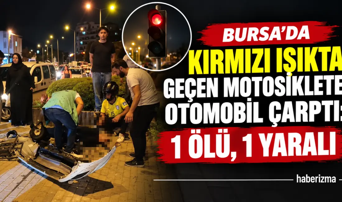 Bursa’da kırmızı ışıkta geçtiği iddia edilen motosiklete otomobil çarptı. Kazada