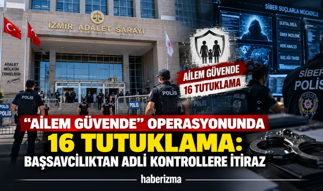 İzmir Cumhuriyet Başsavcılığı koordinesinde yürütülen "Ailem Güvende" operasyonu kapsamında adliyeye