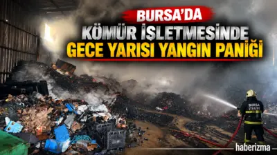 Bursa’da bir kömür işletmesinde gece saatlerinde çıkan yangın çok sayıda