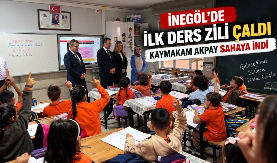 İnegöl Kaymakamı Ayhan Akpay ile İlçe Millî Eğitim Müdürü Halil