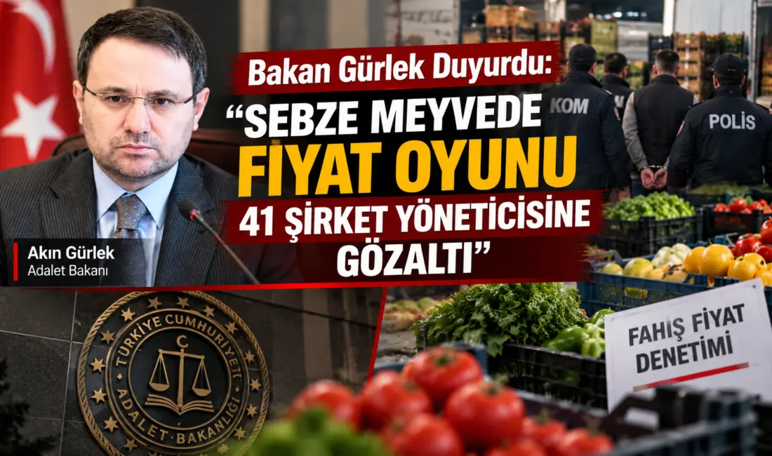 Adalet Bakanı Akın Gürlek, yaş sebze ve meyve piyasasında fiyatları