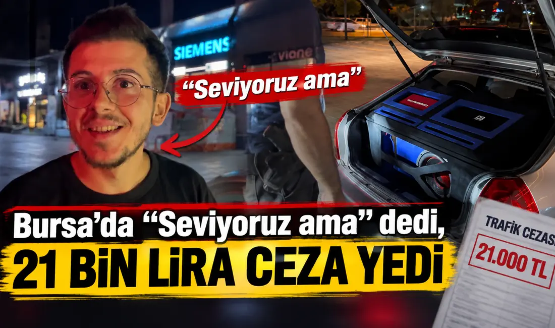 Bursa’da abartı egzozla seyir halinde olan genç sürücü, arkasında sivil