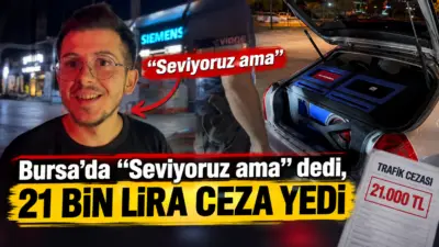 Bursa’da abartı egzozla seyir halinde olan genç sürücü, arkasında sivil
