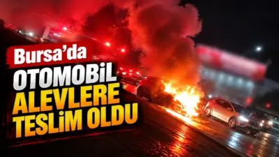 Bursa’da seyir halindeki otomobilin motor kısmında çıkan yangın itfaiye ekiplerinin