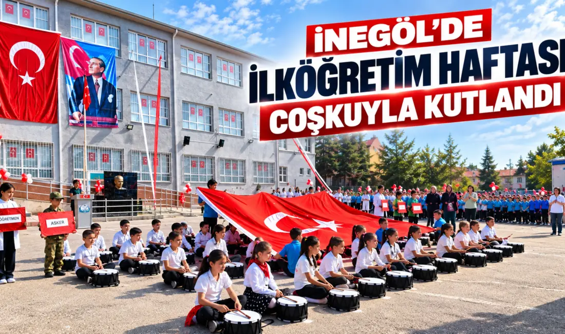 Bursa'nın İnegöl ilçesinde İlköğretim Haftası, Fatih İlkokulu'nda düzenlenen renkli programla