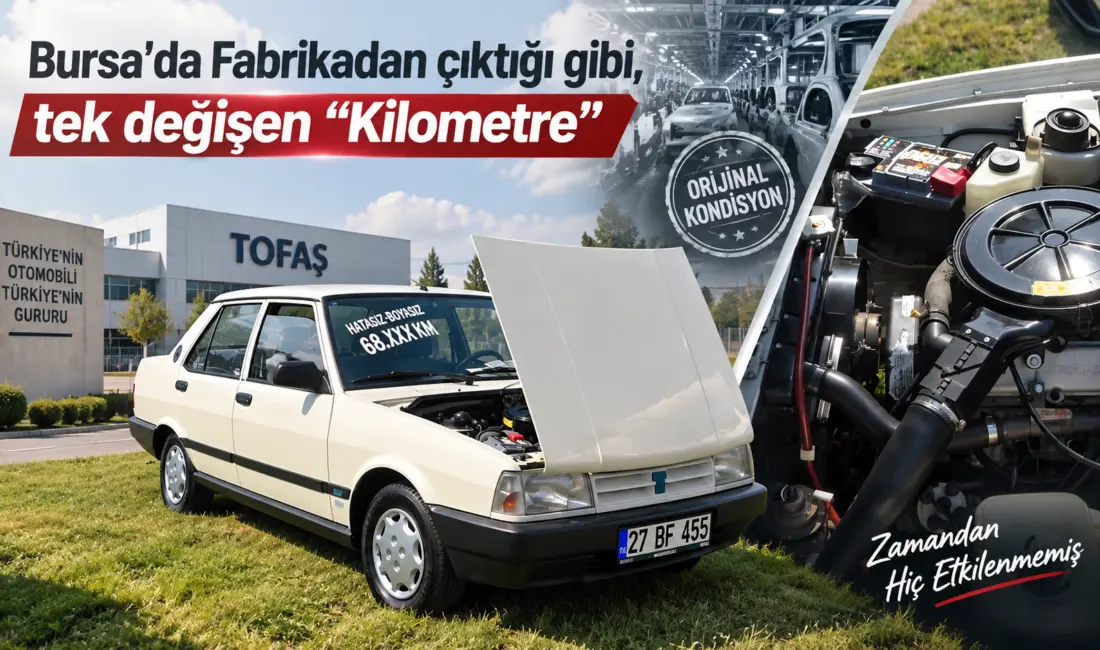Bursa’da düzenlenen otomobil fuarında sergilenen 1994 model Tofaş Doğan marka