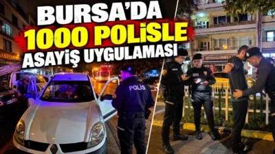 Bursa’nın Gürsu ilçesinde yaklaşık 1000 polisin katılımıyla gerçekleştirilen asayiş uygulamasında