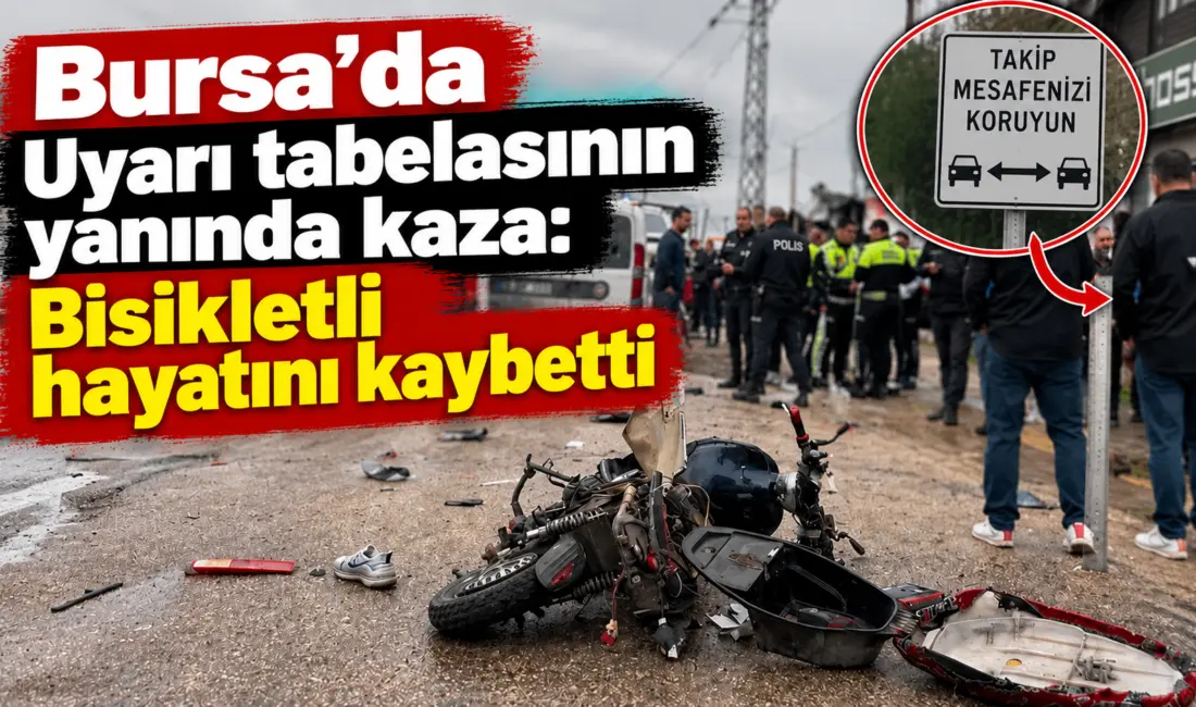 Bursa’da yağışlı havada hızla ilerleyen ticari araç, elektrikli bisiklete çarptı.