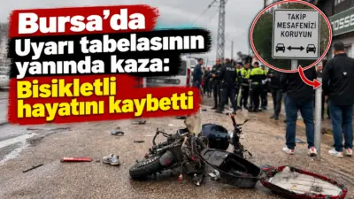 Bursa’da yağışlı havada hızla ilerleyen ticari araç, elektrikli bisiklete çarptı.