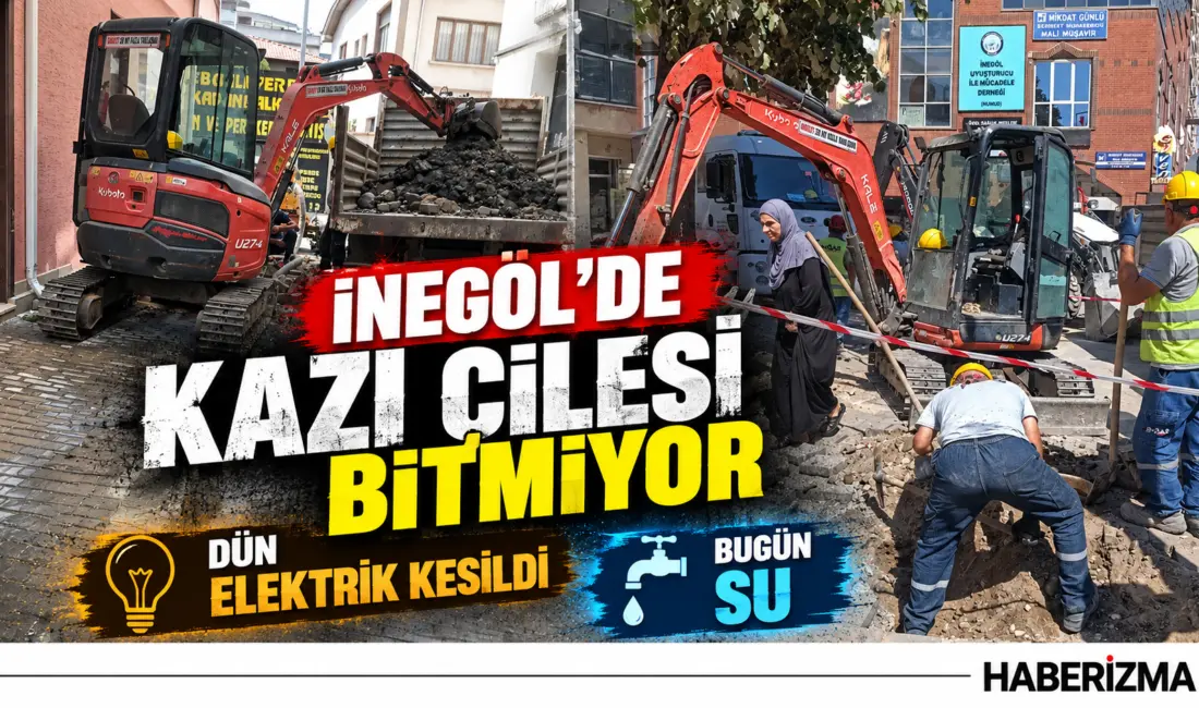 Bursa'nın İnegöl ilçesi Kemalpaşa Mahallesi'nde sürdürülen elektrik altyapı çalışmaları mahalle