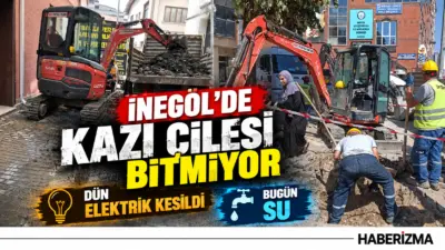 Bursa'nın İnegöl ilçesi Kemalpaşa Mahallesi'nde sürdürülen elektrik altyapı çalışmaları mahalle