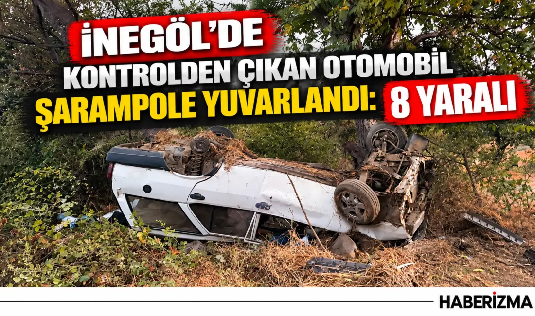 Bursa’nın İnegöl ilçesinde kontrolden çıkan otomobil şarampole yuvarlandı. Kazada sürücü