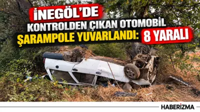 Bursa’nın İnegöl ilçesinde kontrolden çıkan otomobil şarampole yuvarlandı. Kazada sürücü