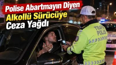 Kayseri'nin Melikgazi ilçesinde polisin yaptığı trafik denetiminde 1,17 promil alkollü