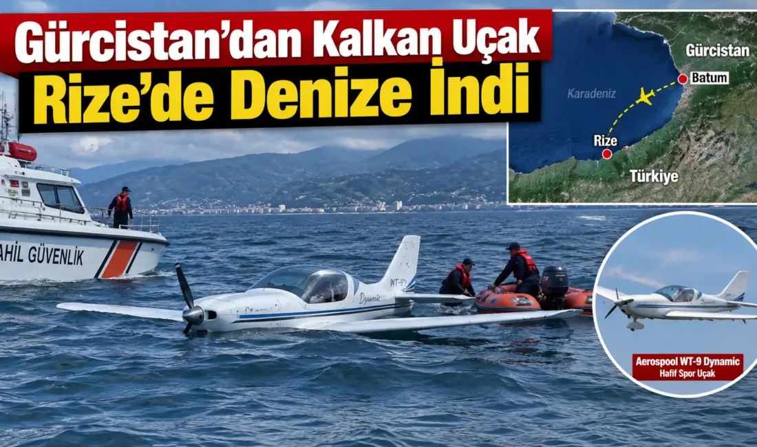 Gürcistan'ın Batum kentinden Ordu-Giresun Havalimanı'na gitmek üzere havalanan Aerospool WT-9