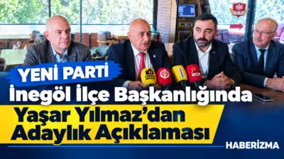 Yeni Parti İnegöl İlçe Başkanlığında, kurucu ilçe başkanı Erkan Dönmez’den