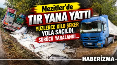 Bursa’nın İnegöl ilçesinde yağış nedeniyle kayganlaşan yolda kontrolden çıkan şeker