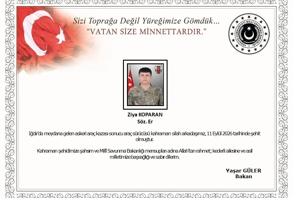 Milli Savunma Bakanı Yaşar Güler, Iğdır’da meydana gelen askeri araç