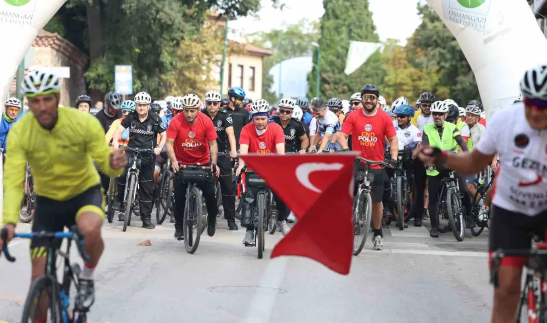 18. Tophane-Nilüfer-Mudanya Bisiklet Turu’nda yüzlerce bisikletçiyle birlikte pedal çeviren Osmangazi