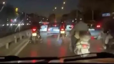 Bursa’da motosiklet sürücüleri ile bir otomobil sürücüsü arasında yol verme