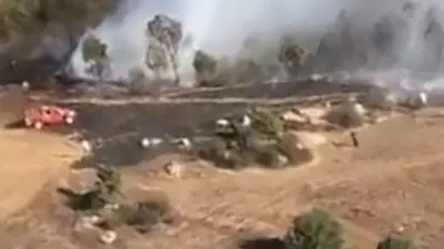 Bursa’nın Orhaneli ilçesinde çıkan orman yangınına havadan ve karadan müdahale