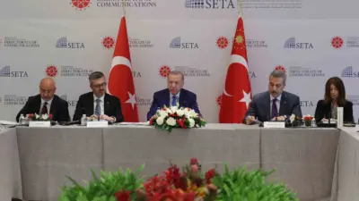 Cumhurbaşkanı Erdoğan, ABD’li düşünce kuruluşu temsilcileriyle bir araya geldi. Cumhurbaşkanı