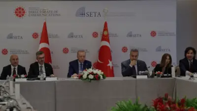 New York'ta temaslarda bulunan Cumhurbaşkanı Erdoğan, ABD'li düşünce kuruluşu temsilcileriyle