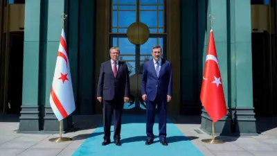 Cumhurbaşkanı Yardımcısı Cevdet Yılmaz, Kuzey Kıbrıs Türk Cumhuriyeti (KKTC) Başbakanı