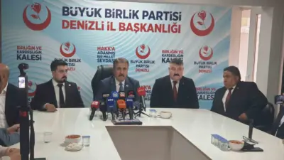 Denizli’de parti teşkilatıyla bir araya gelen Büyük Birlik Partisi (BBP)