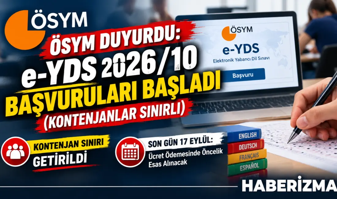 Ölçme, Seçme ve Yerleştirme Merkezi (ÖSYM), 26 Eylül 2026 tarihinde