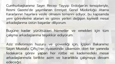 Emniyet Genel Müdürü Ali Fidan, “Resmi Gazete’de yayımlanan Emniyet Genel