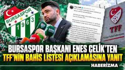 Bursaspor Başkanı Enes Çelik’ten TFF’nin Bahis Listesi Açıklamasına Yanıt ​Türkiye