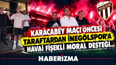 TFF 2. Lig’deki Karacabey Belediye Spor karşılaşması öncesinde İnegölspor taraftarları,