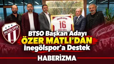 Sultan Su İnegölspor yönetimi, BTSO Başkan Adayı Özer Matlı’yı ziyaret