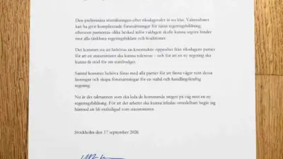 İsveç Başbakanı Ulf Kristersson, parlamento seçiminde merkez sol muhalefetin 176