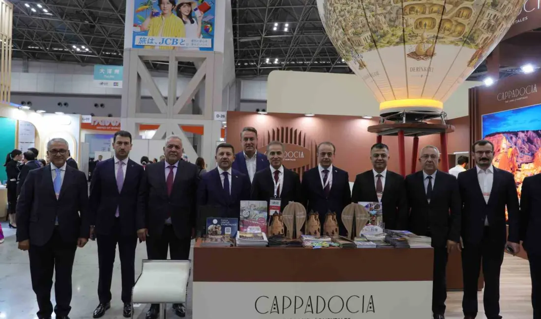Japonya’da düzenlenen Turizm Expo 2026 Fuarı’nda Kapadokya’nın tanıtıldığı stant katılımcılardan